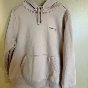 Carhartt Relaxed Fit Hoodie XL Beige Tan Graphic Back Worn Once